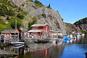 The scenic neighborhood of Quidi Vidi in St. John`s, Newfoundlan