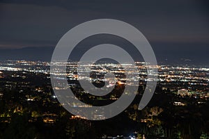 Scenic night San Fernando Valley vista, Los Angeles