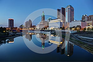 Scenic nighttime downtown vista