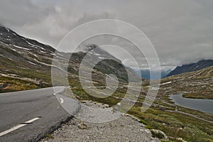 Scenic Norwegian road through magnificent landscape