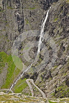 Scenic Norwegian road through magnificent landscape