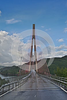 Scenic Norwegian road through magnificent landscape