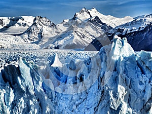 Scenic Outdoors nature landscape awesome frozen iceberg glaciers and snowy mountains winter season travel destinations vacations