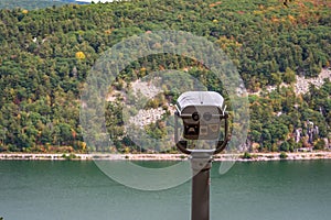 scenic overlook of fall colors at Devils Lake Wisconsin