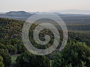 Scenic overlook off Interstate 17 highway south of Munds Park at sunset - AZ, USA