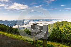 Scenic Overlook With Sign On Blue Ridge Parkway