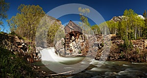 Scenic panorama of Crystal Mill in Colorado photo