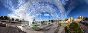 Scenic panorama of the Eiffel Tower in Paris, France