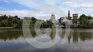 Scenic panorama of Novodevichy convent, Moscow, Russia