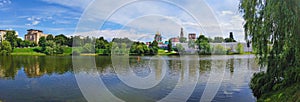 Scenic panorama of Novodevichy convent, Moscow, Russia