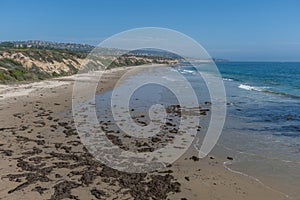 Scenic panoramic aerial Crystal Cove Beach vista, Newport Coast, Newport Beach, California