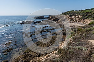 Scenic panoramic aerial Observation Point vista, Crystal Cove Beach, Newport Coast, Newport Beach, California