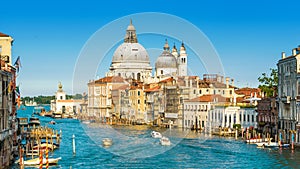 Scenic panoramic view of the Grand Canal, Venice, Italy