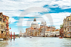 Scenic panoramic view of the Grand Canal, Venice, italy