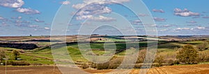 A scenic panoramic view of the Lincolnshire Wolds