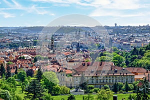 Scenic panoramic view of Prague, Czech Republic