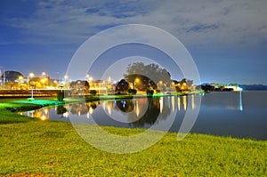 Scenic peaceful night at Lower Seletar Reservoir