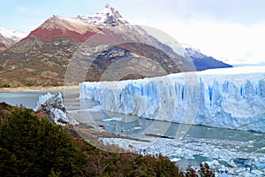 Scenic Perito Moreno Glacier in Autumn, UNESCO World Heritage Site in Patagonia, Argentina