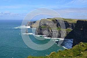 Scenic photo of the cliffs of Moher in Ireland photo