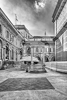 The scenic Piazza Mercanti & x28;Merchants& x27; Square& x29; in Milan, Italy photo