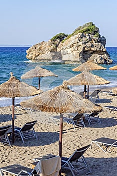 Scenic Porto Zorro sandy beach. It is situated on the south east coast of Zakynthos island, Greece.