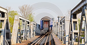 Scenic railroad in autumn in remote rural area