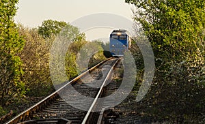 Scenic railroad in autumn in remote rural area