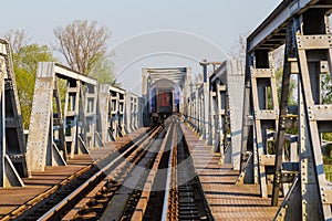 Scenic railroad in autumn in remote rural area