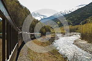 Scenic Railroad on White Pass and Yukon Route in Skagway Alaska