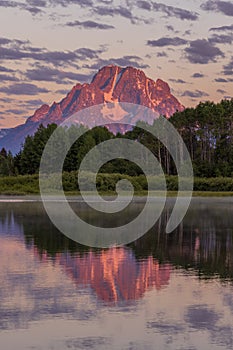 Scenic Reflection Landscape in Summer in the Tetons at Sunrise