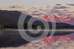 Scenic Reflection Landscape in the Tetons at Sunrise