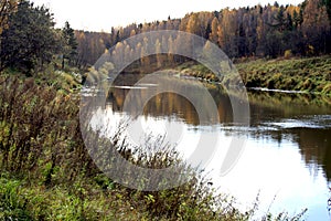 Scenic river in autumn