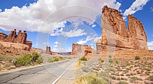 Scenic road in Arches National Park, Utah, USA