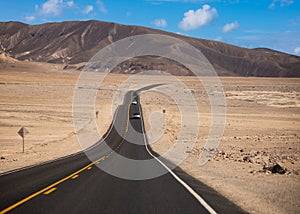 Scenic road in the desert of Death valley national park, USA