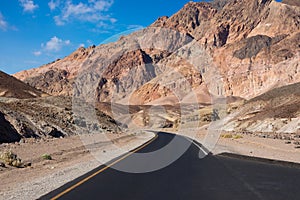 Scenic road in the desert of Death valley national park, USA