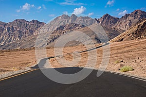 Scenic road in the desert of Death valley national park, USA