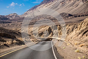 Scenic road in the desert of Death valley national park, USA