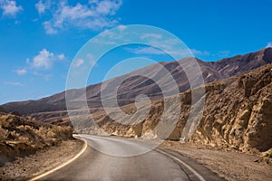 Scenic road in the desert of Death valley national park, USA