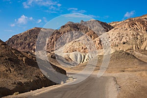 Scenic road in the desert of Death valley national park, USA