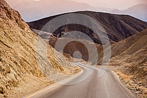 Scenic road in the desert of Death valley national park, USA