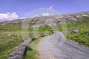 The scenic road of Healy Pass, a 12 km route through the borderlands of County Cork and County Kerry in Ireland