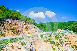 Scenic road at Kefalonia island Ionian Sea Greece