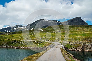 Scenic road in Norway - scandinavian landscape