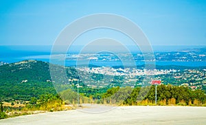 Scenic road panorama of Kefalonia island Ionian Sea Greece