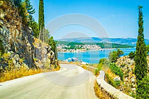 Scenic route to Argostoli town Kefalonia island Greece
