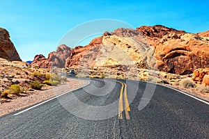 Scenic road in the Valley of Fire State Park, Nevada, United States