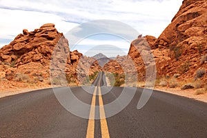 Scenic road in Valley of Fire State park, Nevada, USA