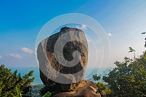 Scenic rock at Koh Samui tropical resort