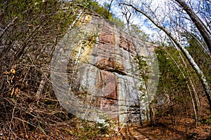 Scenic rocks erosion formation on Twin Arches trail in Big South Fork recreation area