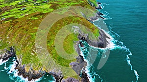 Scenic rocky coast nature background in Ireland